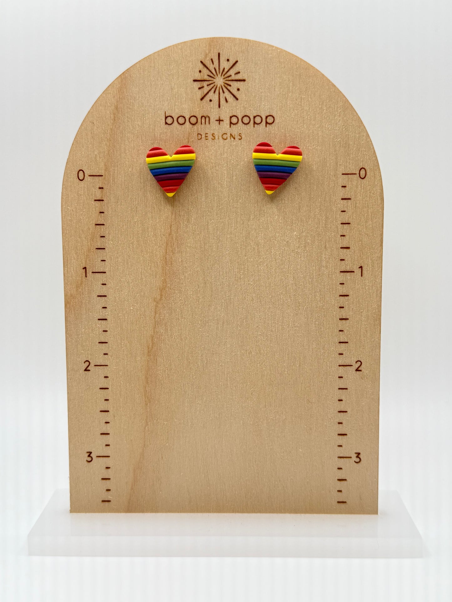 Rainbow Heart Studs