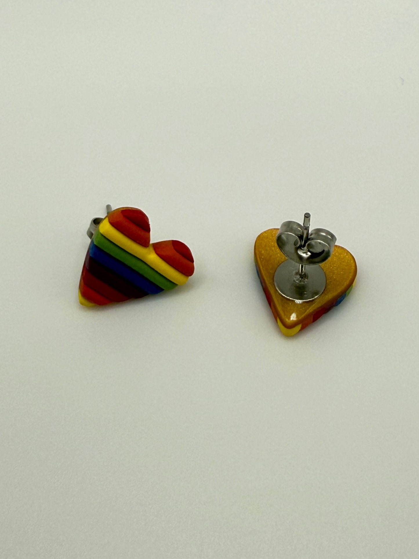 Rainbow Heart Studs