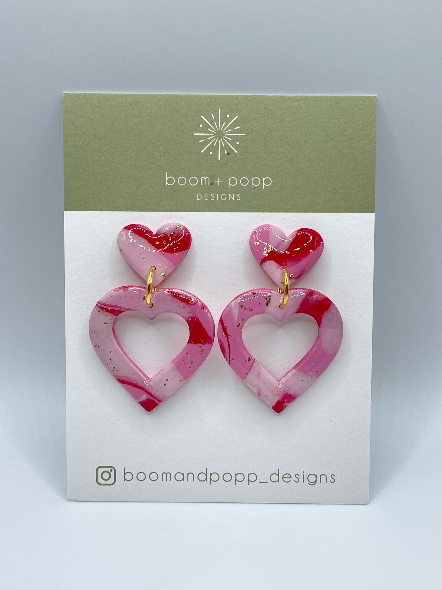Inside Out Hearts in Pink Marble