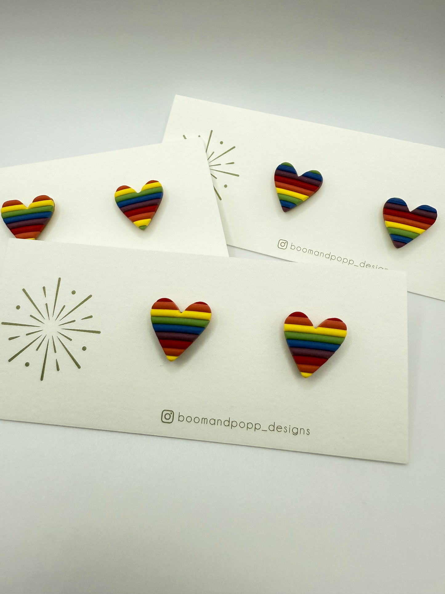 Rainbow Heart Studs