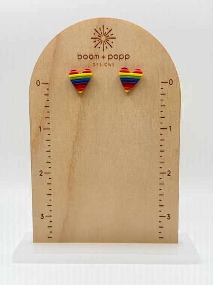 Rainbow Heart Studs